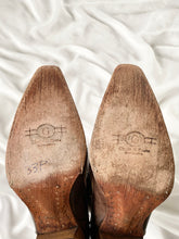 Load image into Gallery viewer, Brown Leather Butterfly Cowgirl Boots (9.5)