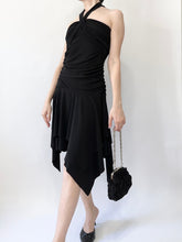 Load image into Gallery viewer, Dusk Handkerchief Halter Mini Dress (S)