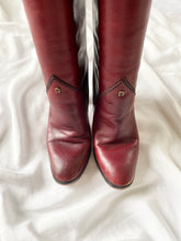 Load image into Gallery viewer, 1970s Red Oxblood Italian Leather Heeled Riding Boots (7.5)