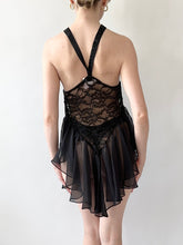 Load image into Gallery viewer, Black Swan Lace Tutu Slip Dress (L)