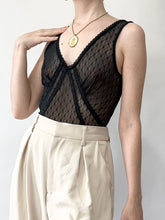 Load image into Gallery viewer, Lace Romance Sheer Black Bias Cut Cami (S)