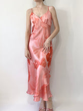 Load image into Gallery viewer, 90s Silk Hibiscus Flower Mermaid Slip Gown (L)