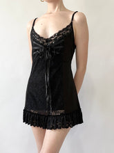 Load image into Gallery viewer, Black Lace Ruffle Tunic Cami (XS/S)