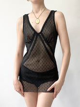 Load image into Gallery viewer, Lace Romance Sheer Black Bias Cut Cami (S)