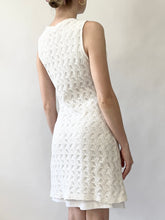 Load image into Gallery viewer, White Crochet Mod Mini Dress (S/M)