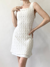 Load image into Gallery viewer, White Crochet Mod Mini Dress (S/M)