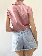 Load image into Gallery viewer, 1950s Pink Tie Crop Top Blouse (S/M)