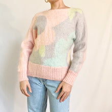 Load image into Gallery viewer, Flower Power Pastel Mohair Blend Sweater (S)