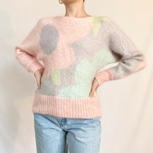 Load image into Gallery viewer, Flower Power Pastel Mohair Blend Sweater (S)