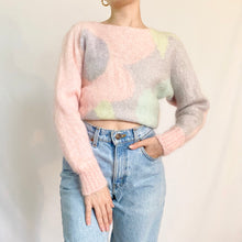 Load image into Gallery viewer, Flower Power Pastel Mohair Blend Sweater (S)