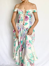 Load image into Gallery viewer, Vintage Fairytale Garden Floral Corset Dress (S-XS)