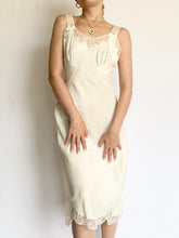Load image into Gallery viewer, 1950's Bow Lace Trim Slip Dress (XS)