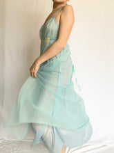 Load image into Gallery viewer, 1950s Vintage Sheer Blue Nylon Slip Dress (XS-S)