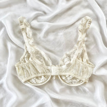 Load image into Gallery viewer, Vintage Victoria's Secret 1980s Ivory Sheer Lace Bra (36C)