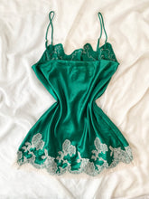 Load image into Gallery viewer, Emerald Green Victoria's Secret Satin Slip Dress (XL)