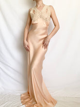 Load image into Gallery viewer, Antique 1930s Pure Silk Pink Bias Gown (XS)
