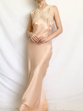 Load image into Gallery viewer, Antique 1930s Pure Silk Pink Bias Gown (XS)