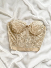 Load image into Gallery viewer, Beige Lace Vintage Bustier (34C)