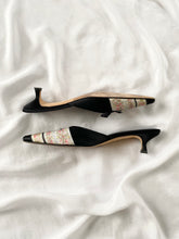 Load image into Gallery viewer, 1990s Isaac Mizrahi Floral Brocade Pointed Toe Kitten Heel Mules (7.5)