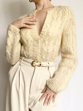 Load image into Gallery viewer, Hand Made Italian Mohair Cardigan Sweater (S)