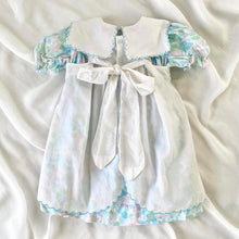 Load image into Gallery viewer, Pastel Floral Puff Sleeve Smocked Tea Dress (4T)