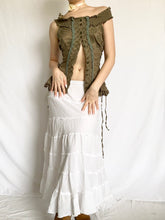 Load image into Gallery viewer, Evergreen Ruffle Corset Blouse (S)