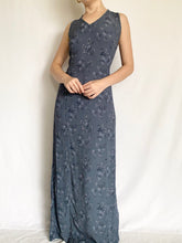 Load image into Gallery viewer, Blue Roses 1990s Dress (8)