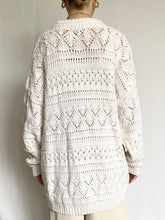Load image into Gallery viewer, Snowfall Knit Pointelle 1980s Sweater (M)