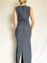 Load image into Gallery viewer, Blue Roses 1990s Dress (8)