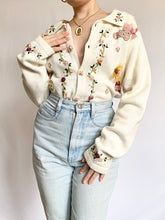 Load image into Gallery viewer, Shabby Chic Holiday Stockings Cardigan Sweater