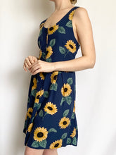 Load image into Gallery viewer, Vintage 1990s Navy Summer Sunflower Romper (S)