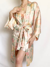 Load image into Gallery viewer, Victoria’s Secret Floral Pastel Silk Slip Dress and Robe Set (XS,S)