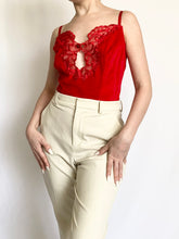 Load image into Gallery viewer, Red Velvet Rosette Teddy (L)