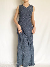 Load image into Gallery viewer, Blue Roses 1990s Dress (8)
