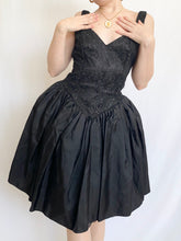 Load image into Gallery viewer, Vintage Gunne Sax Black Cocktail Mini Dress (XS)