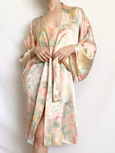 Load image into Gallery viewer, Victoria’s Secret Floral Pastel Silk Slip Dress and Robe Set (XS,S)