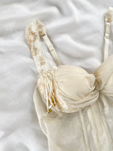 Load image into Gallery viewer, Victoria’s Secret Gold Heart Dangle Bustier & Panty Set (36B, L)