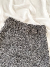 Load image into Gallery viewer, Vintage Grey Tweed Belted Mini Skirt (2)