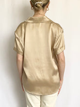 Load image into Gallery viewer, 1990s Pure Silk Champagne Button Up Blouse (10P)