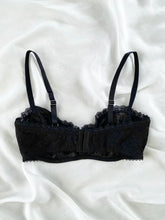 Load image into Gallery viewer, Black Lace Victoria’s Secret Balconette Bra (32DD)