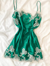 Load image into Gallery viewer, Emerald Green Victoria's Secret Satin Slip Dress (XL)