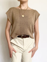 Load image into Gallery viewer, Beige Silk Blend 90s Sweater Vest (S)