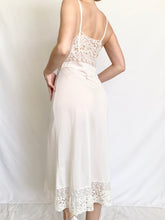 Load image into Gallery viewer, Sheer White Lace Bodice Vintage Slip Dress (XS)