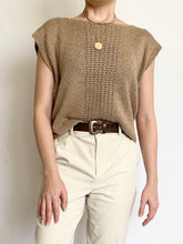 Load image into Gallery viewer, Beige Silk Blend 90s Sweater Vest (S)