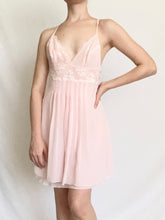 Load image into Gallery viewer, Pink Victoria's Secret Chiffon Babydoll Slip Dress (XS)