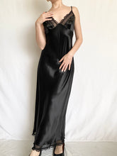 Load image into Gallery viewer, Onyx 90s Victoria’s Secret Pure Silk Beaded Slip Dress (XS-S)