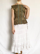 Load image into Gallery viewer, Evergreen Ruffle Corset Blouse (S)