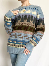 Load image into Gallery viewer, Wool Forest Scene Animal Sweater (S)