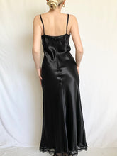 Load image into Gallery viewer, Onyx 90s Victoria’s Secret Pure Silk Beaded Slip Dress (XS-S)