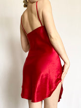 Load image into Gallery viewer, Red 80s Victoria’s Secret Gold Label Slip Dress (M)